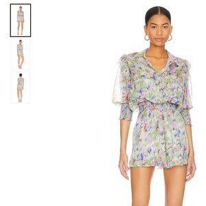 NWT Misa Los Angeles Gracie Romper Women's Size XS Pastel abstract floral
